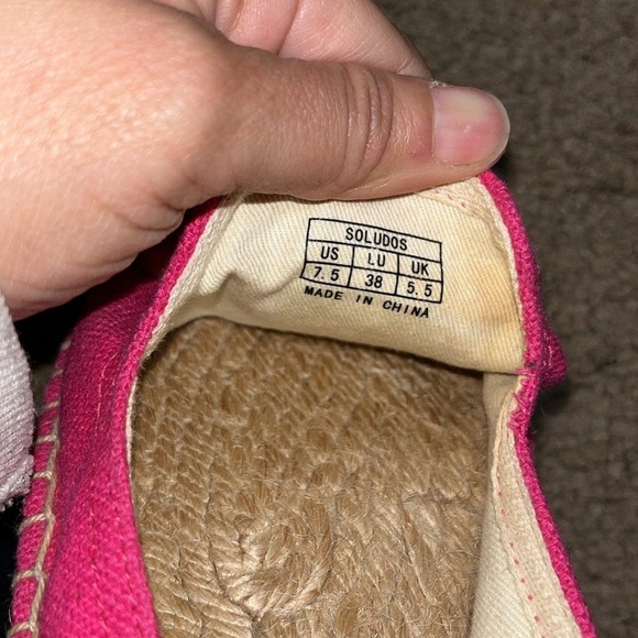 Soludos Elephant Embroidered Platform Espadrilles Pink 7.5 - Picture 8 of 10